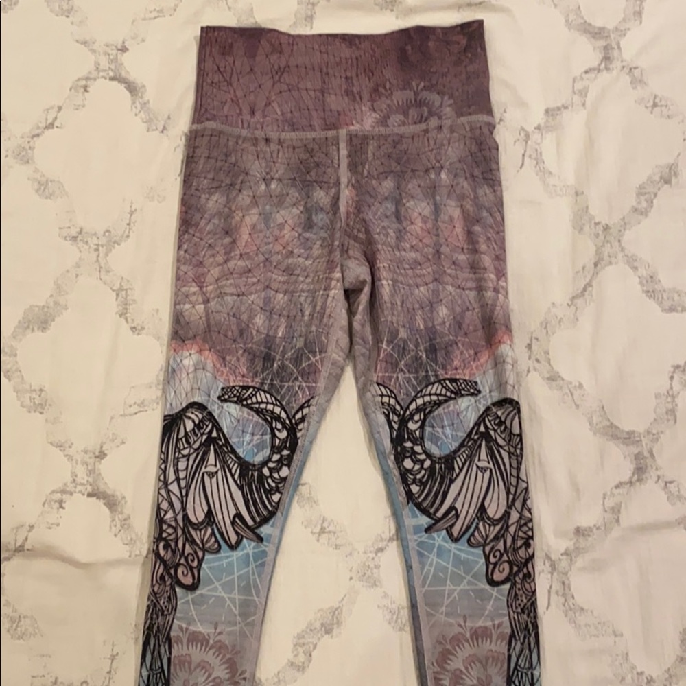 Tie dye yoga crop stretch pants leggings XS